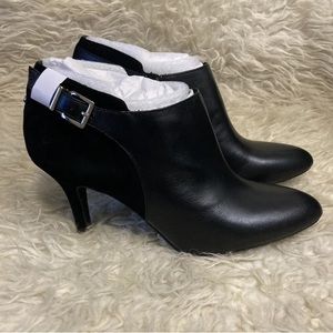 2-7 Essex Lane Black Boots Ankle Leather suede 10 NWB NIB